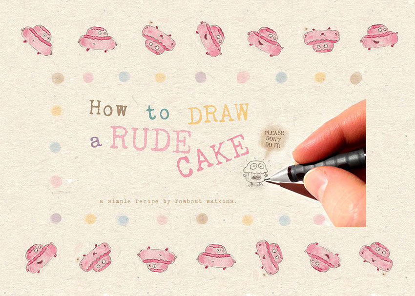 how to draw a rude cake brightly