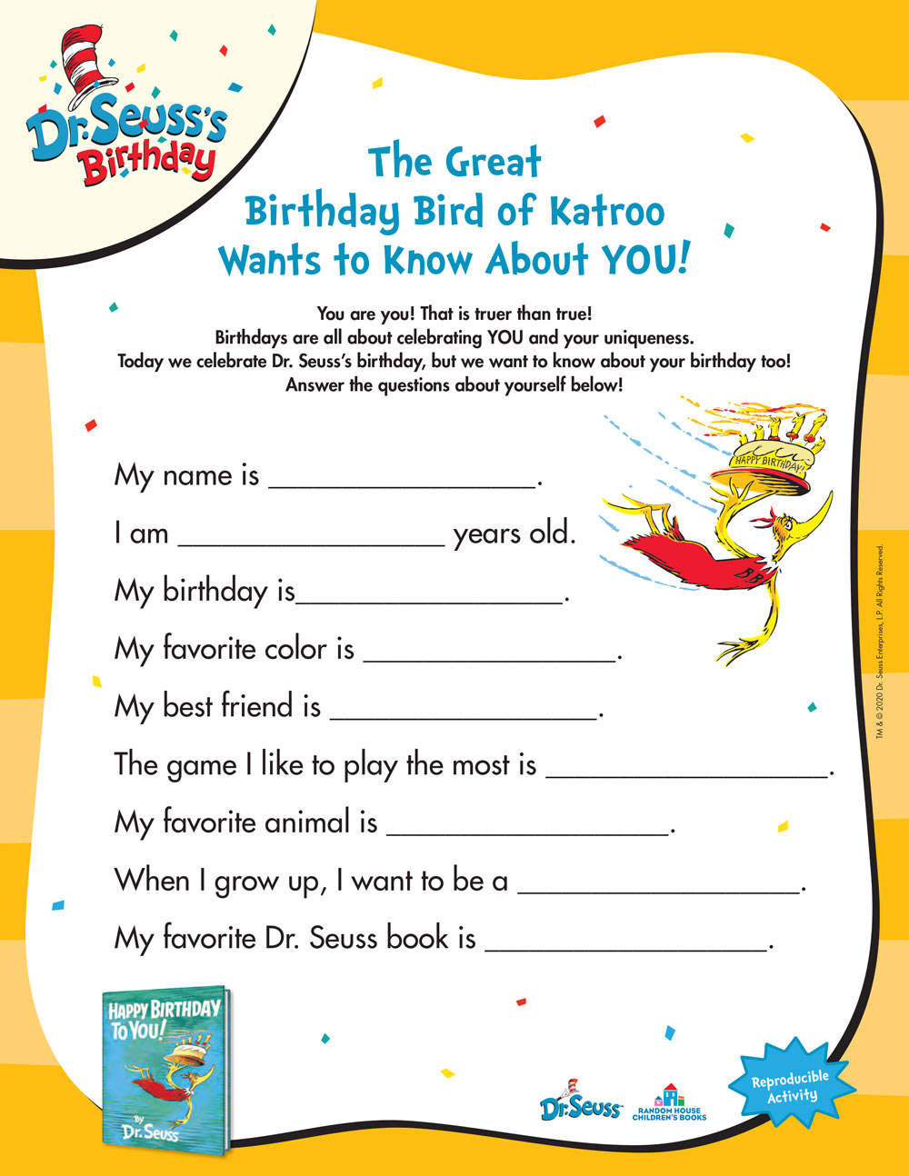 Free Printable Dr Seuss Worksheets